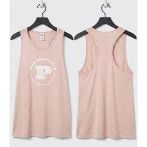 Victoria's Secret PINK Sports Club Graphic Tank Top Pink/Peach Racerback Large